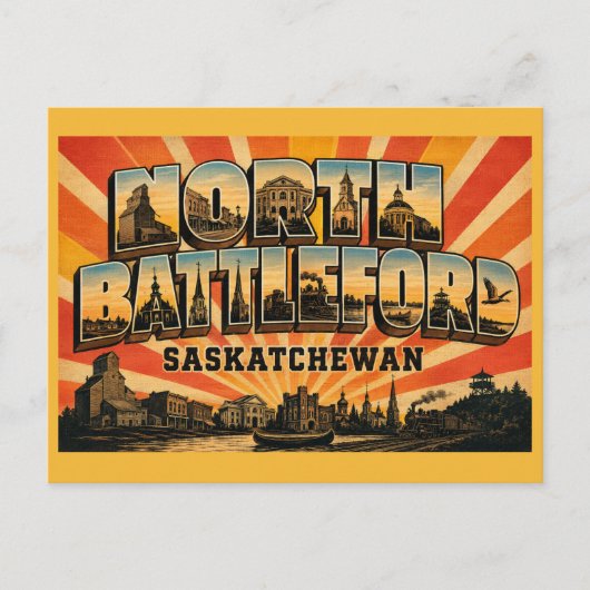 North Battleford Saskatchewan River City Briefkaart (Voorkant)