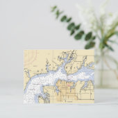 North Bay Lynn Haven, Florida Nautical Chart Card Briefkaart (Staand voorkant)