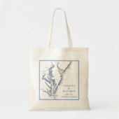 North Beach Maryland Elegant Navy Bruiloft Welkom Tote Bag (Voorkant)