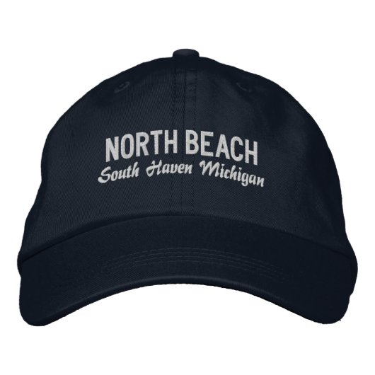 North Beach Michigan Geborduurde Baseballpet Pet (Voorkant)