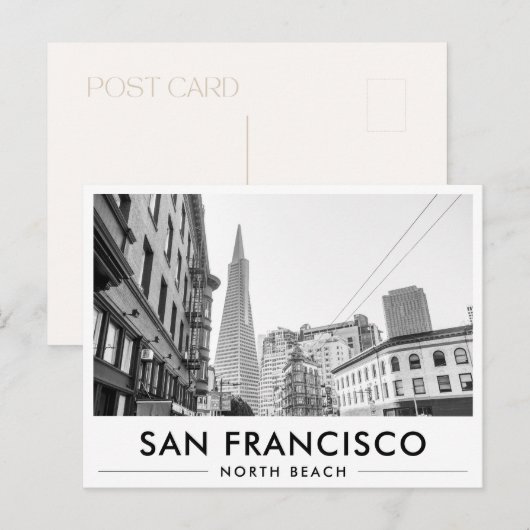 North Beach TransAmerica Pyramid San Francisco Briefkaart (Voorkant / Achterkant)