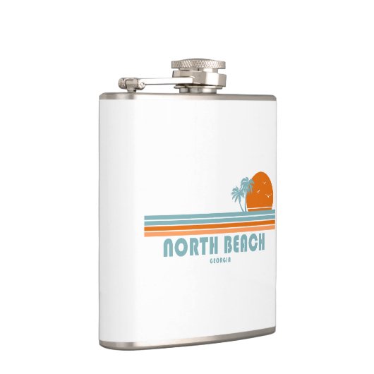 North Beach Tybee Island Georgia Sun Palm Trees Heupfles (Rechts)