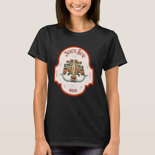 North Bend OR Thunderbird Totem Pacific Northwest T-shirt (Voorkant)