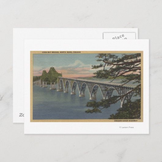 North Bend, Oregon - Coos Bay Bridge Uitzicht Briefkaart (Voorkant / Achterkant)