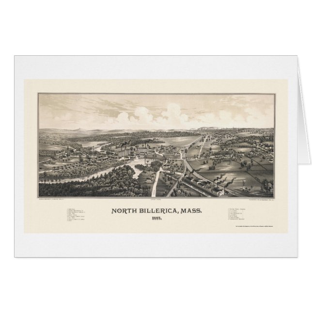 North Billerica, MA Panoramic Map - 1887 (Voorkant Horizontaal)