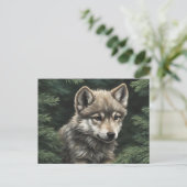 North Bossen Wolf Cub Briefkaart (Staand voorkant)