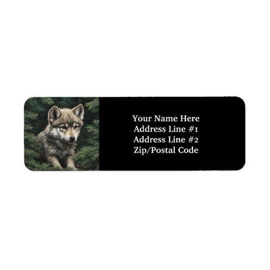 North Bossen Wolf Cub Retouradreslabel Etiket (Voorkant)