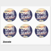 North Bound Quote Brush Typography Photo Template Ronde Sticker (Vel)