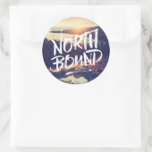 North Bound Quote Brush Typography Photo Template Ronde Sticker (Tas)
