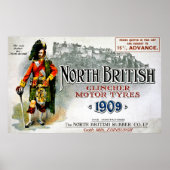 North British Clincher Motor Tires - 1909 Poster (Voorkant)