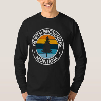 North Browning Montana MT USA City Pride Retro Sun T-shirt