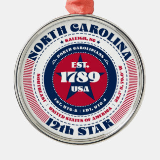 North Carolina 12e staat kerstversiering Metalen Ornament
