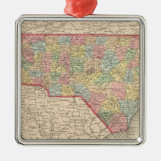 North Carolina 8 Metalen Ornament (Voorkant)