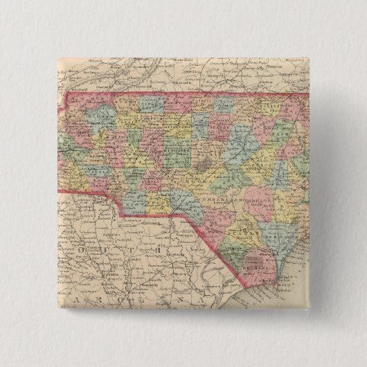 North Carolina 8 Vierkante Button 5,1 Cm (Voorkant)