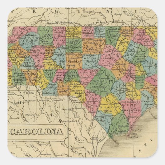 North Carolina 9 Vierkante Sticker (Voorkant)
