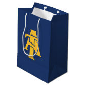 North Carolina A&T State University | A LOGO Medium Cadeauzakje (Achterkant Gekanteld)