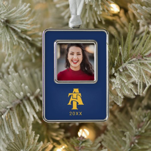 North Carolina A&T State University | A LOGO Verzilverd Omlijst Ornament (Boom)