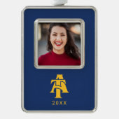 North Carolina A&T State University | A LOGO Verzilverd Omlijst Ornament (Voorkant)