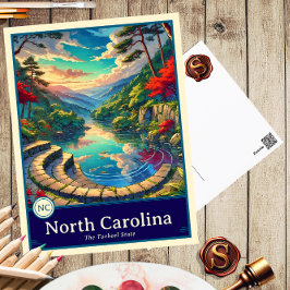 North Carolina | Anime Style Cel Shaded Briefkaart