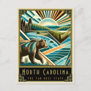 North Carolina   Art. Deco Briefkaart