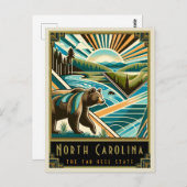 North Carolina | Art. Deco Briefkaart (Voorkant / Achterkant)