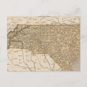North Carolina Atlas Map Briefkaart