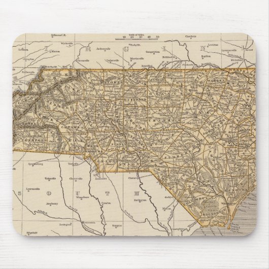 North Carolina Atlas Map Muismat (Voorkant)