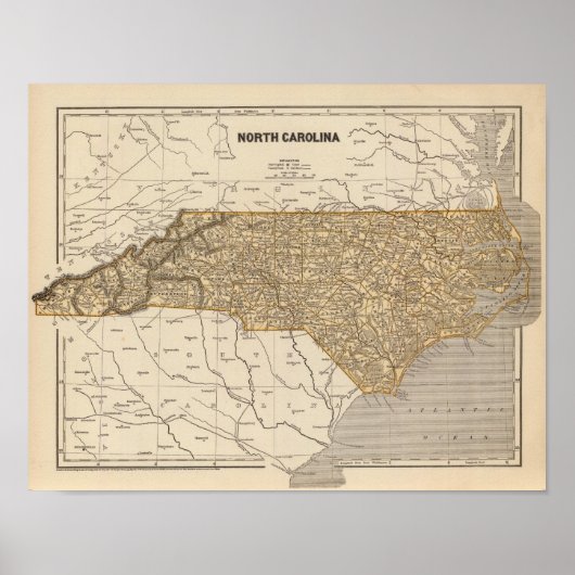 North Carolina Atlas Map Poster (Voorkant)