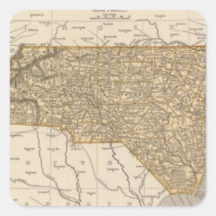 North Carolina Atlas Map Vierkante Sticker