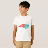 North Carolina BBQ barbecue kaart T-shirt (Voorkant volledig)