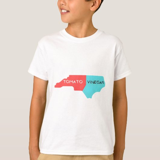 North Carolina BBQ barbecue kaart T-shirt (Voorkant)