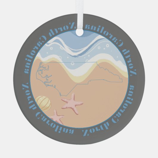 North Carolina Beaches Glas Ornament (Achterkant)