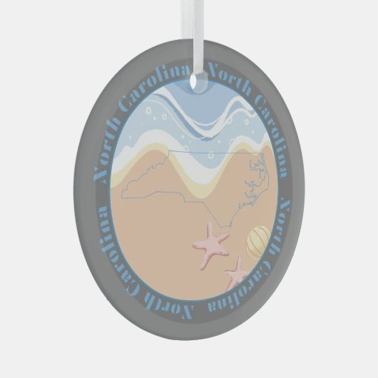 North Carolina Beaches Glas Ornament (Voorkant Rechts)