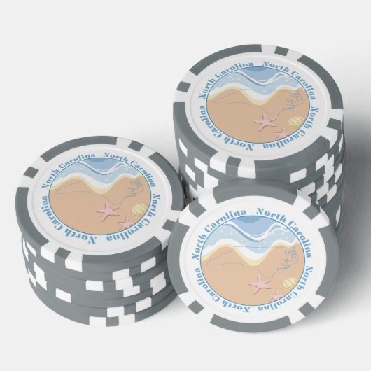 North Carolina Beaches Poker Chips (Opstapeling)