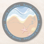 North Carolina Beaches Ronde Kartonnen Onderzetter (Voorkant)
