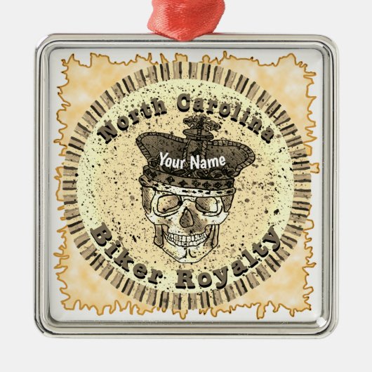 North Carolina Biker Metalen Ornament (Voorkant)