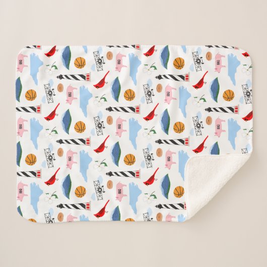 North Carolina Blanket Sherpa Deken (Voorkant (horizontaal))
