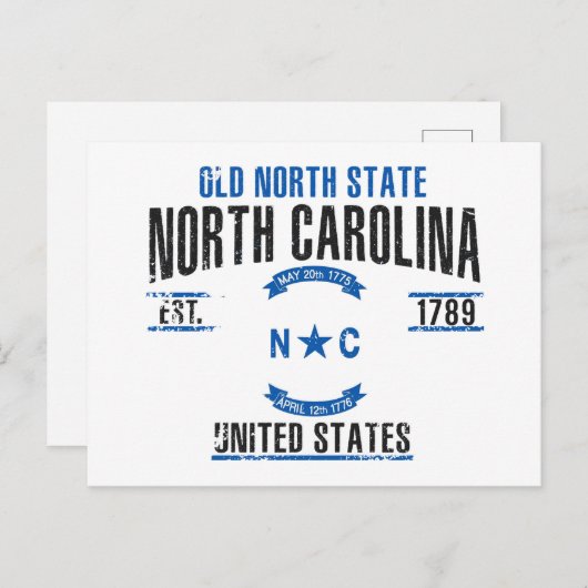 North Carolina Briefkaart (Voorkant / Achterkant)