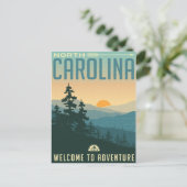 North Carolina Briefkaart Mountains Vintage Travel (Staand voorkant)