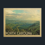 North Carolina Briefkaart Mountains Vintage Travel<br><div class="desc">Het ontwerp van North Carolina in de Vintage Travel-stijl met de Smoky Mountains en Blue Ridge Mountains.</div>