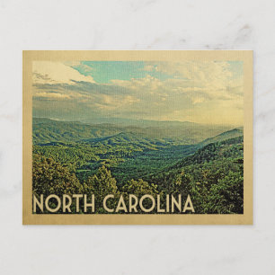 North Carolina Briefkaart Mountains Vintage Travel
