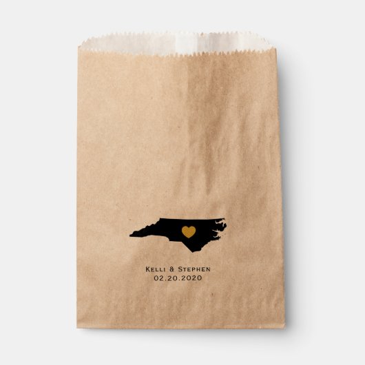 North Carolina bruiloft gunst trakteren zakken cad Bedankzakje (Voorkant)