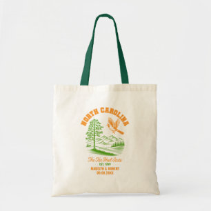 North Carolina bruiloft welkom tas, staat liefde Tote Bag