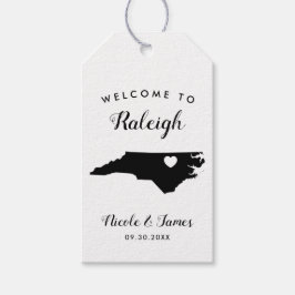North Carolina bruiloft welkomsttas cadeau Labels Cadeaulabel