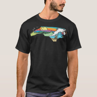 North Carolina Buiten Retro Natuurliefhebber T-shirt