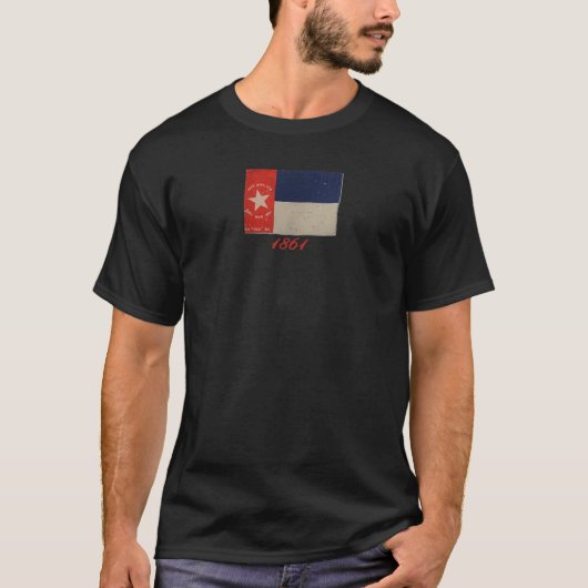 NORTH CAROLINA BURGEROORLOG 33E REGIMENT VLAG 1861 T-SHIRT (Voorkant)