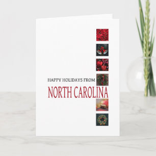North Carolina Christmas-Kaart, specifieke staat Feestdagen Kaart