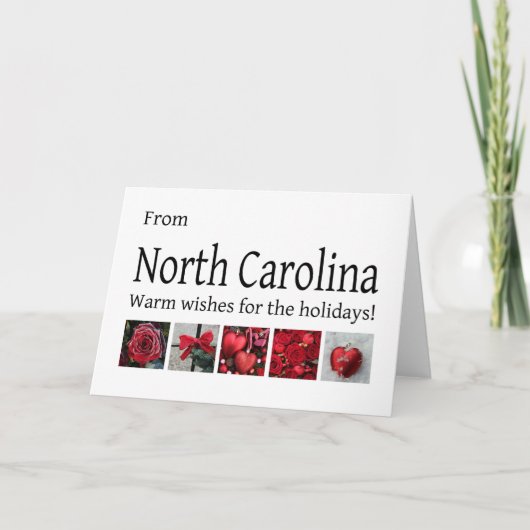 North Carolina Christmas-Kaart, specifieke staat Feestdagen Kaart (Voorkant)