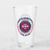 North Carolina Circulaire Typografie Ontwerp Glas (Achterkant)