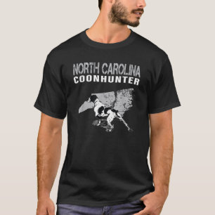 North Carolina Coon Hunting met NC-kaart in nood T-shirt